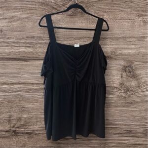 Penningtons Black Cold Shoulder Blouse Size 4X